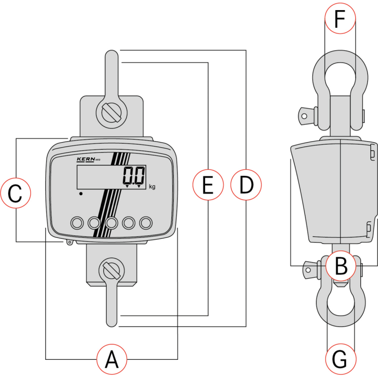 KERN HFD 10T‑3 — waga hakowa do 12 000 kg, certyfikat TÜV
