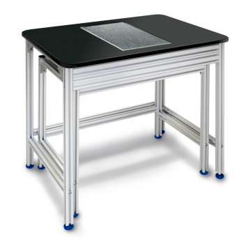 Antivibration table to absorb vibrations and oscillations, which would otherwise distort the weighing result