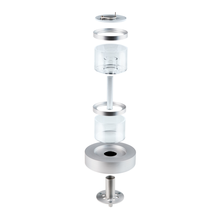 Evaporation trap, minimises faults through evaporation when using pipettes for small volumes of 10 µl to 10 ml