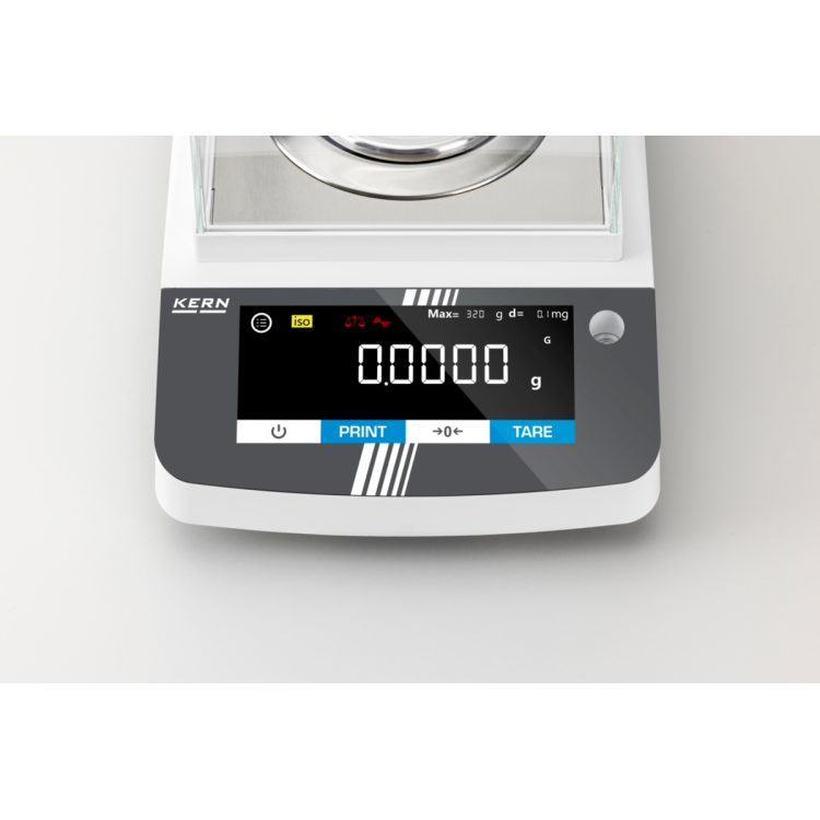 Analytical balance with flexible functionality and touch display