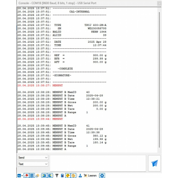 Flexible recording or transfer of measurements, particularly to Microsoft® Excel