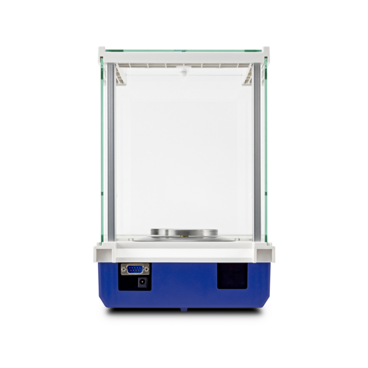 Entry level analytical balance with compact housing and internal adjustment
