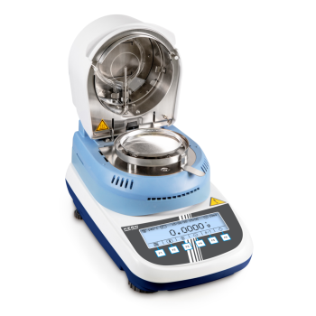 Moisture analyzer with intuitive graphic display, particularly suitable for plastic granulate