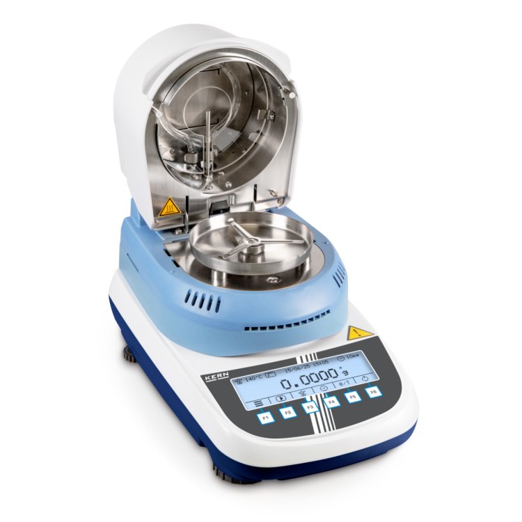 Moisture analyzer with intuitive graphic display, particularly suitable for plastic granulate