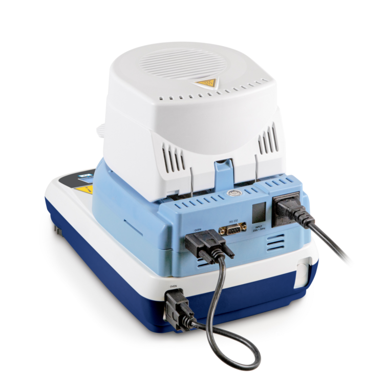 Moisture analyzer with intuitive graphic display, particularly suitable for plastic granulate