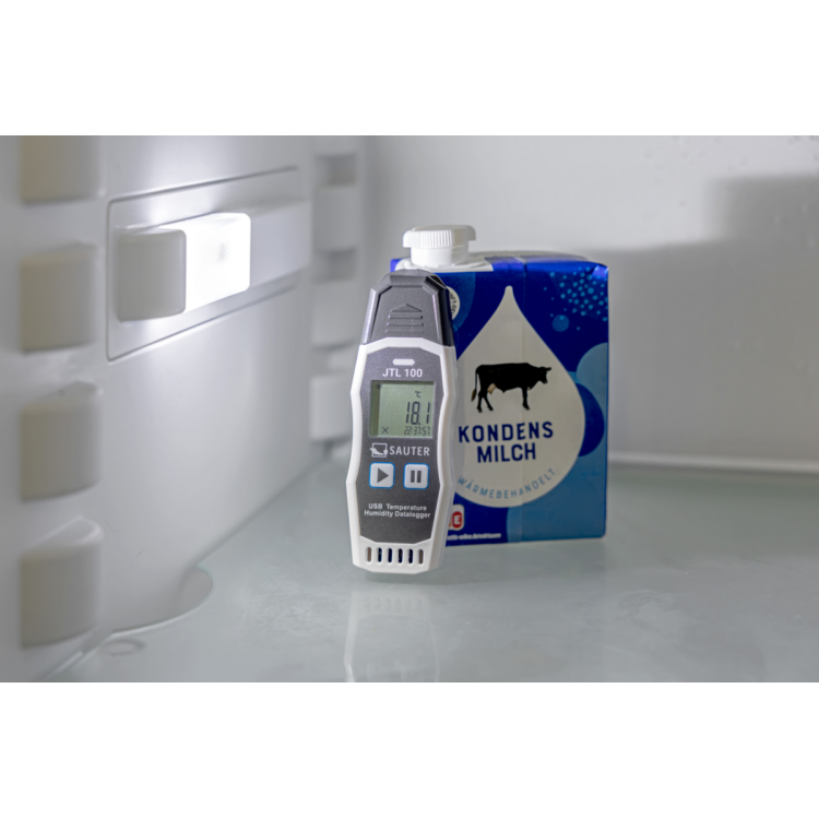 SAUTER JTL 100 – rejestrator temperatury i wilgotności | IP65, USB‑C, 64 000 zapisów