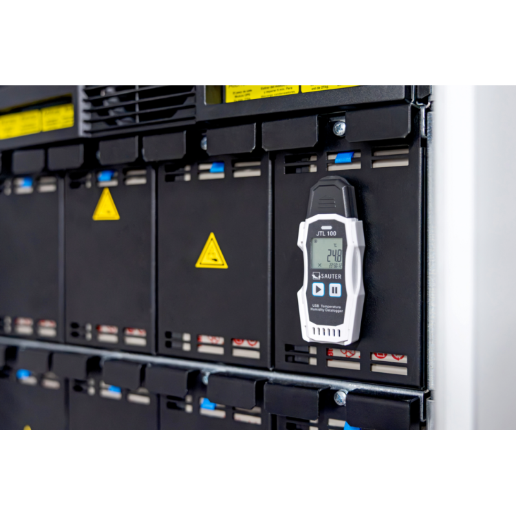 SAUTER JTL 100 – rejestrator temperatury i wilgotności | IP65, USB‑C, 64 000 zapisów