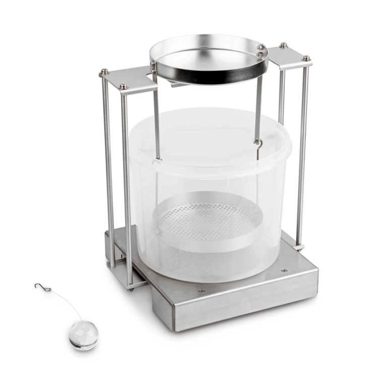 Set for density determination of liquids and solids with density ≤/≥ 1