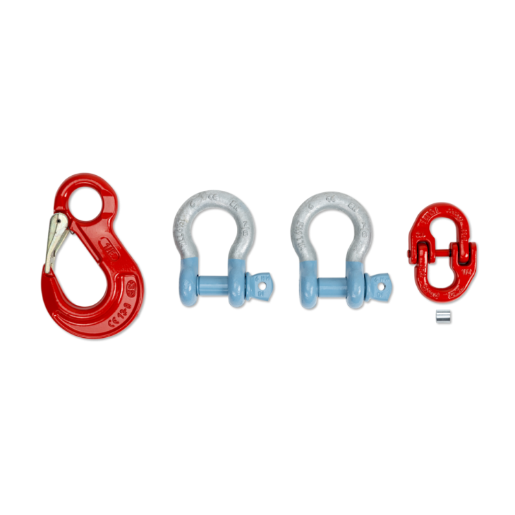 Hook with safety catch, Cast steel, galvanised and lacquered