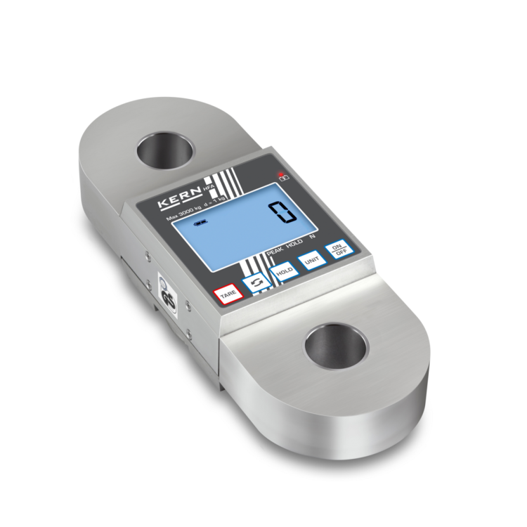 Compact crane scale with integrated display can also be used for tensile force measurement