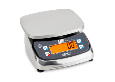 Rugged stainless steel bench scale with IP68/IP69K protection for damp and outdoor areas